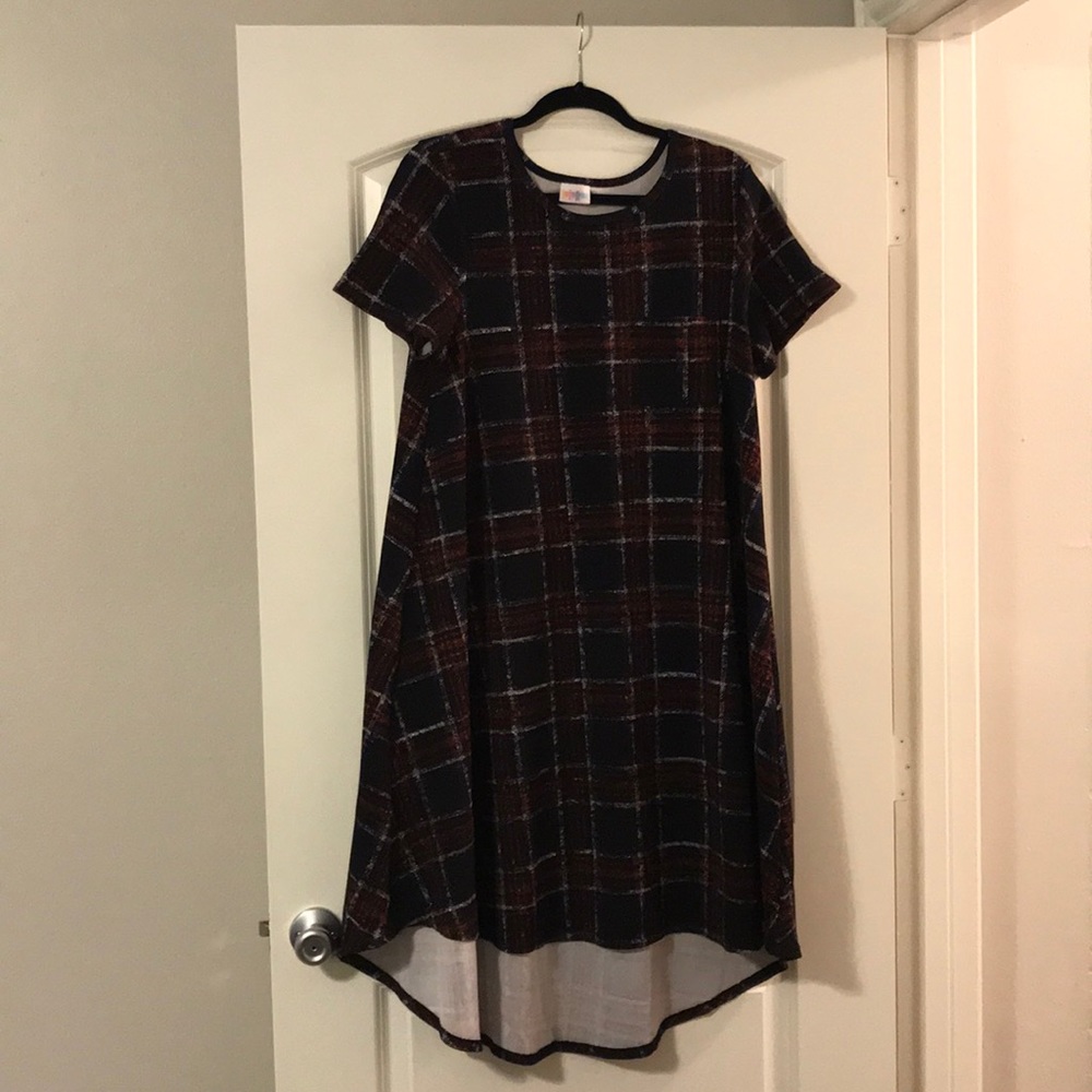 Waffleknit Black Background Plaid Carly Large